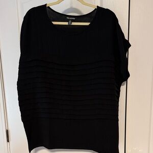 Nina Leonard Black Layered Blouse